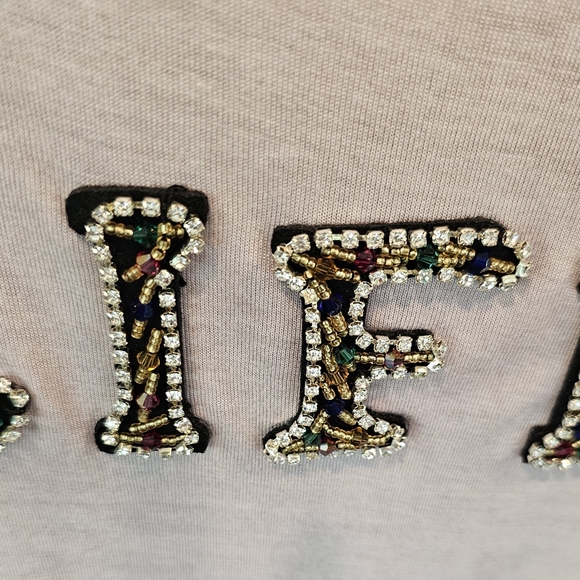 For the Republic, Embellished T-Shirt, size Large, 100% Rayon, soft, new, no tag - Picture 5 of 5